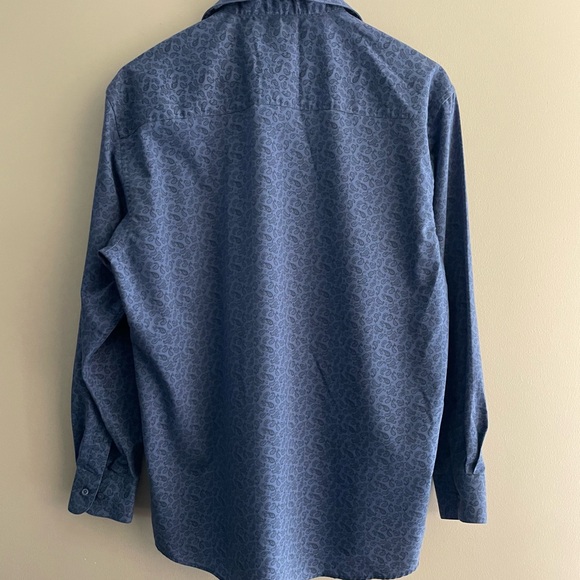 BUFFALO DAVID BITTON Dress Shirt Men’s Size L Slim Stretch Blue Paisley #511 - Picture 5 of 11